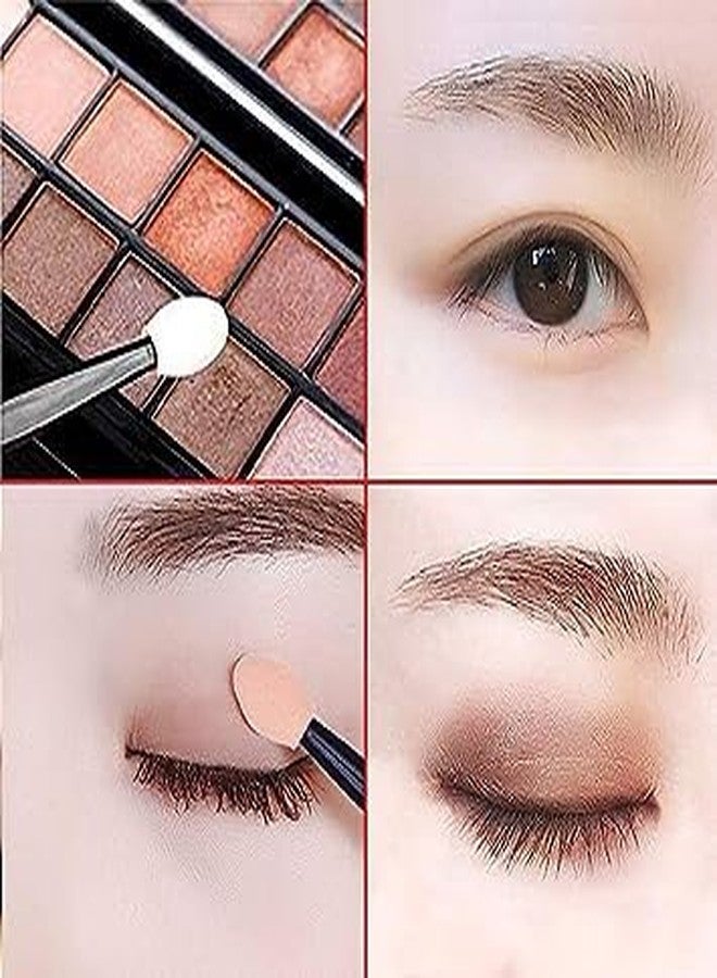 SOLDTRUE-Disposable Double-Sided Oval Makeup Eye Shadow Brush Sponge Applicator (12-Brushes) - Image 4