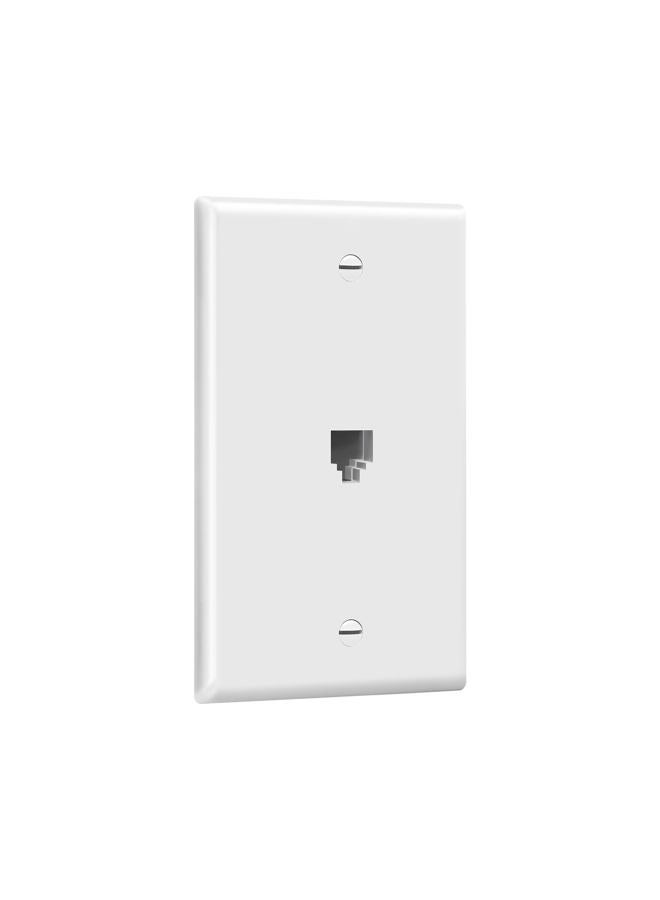 ENERLITES لوحة حائط جاك هاتف RJ11، لأنظمة الهاتف ISDN/VoIP/LAN/PBX، 6P4C أو 6P6C (دعم خطين)، 1-جماعة 4.50" × 2.76"، أبيض 1 عبوة أبيض 6631-W 1 - Image 4