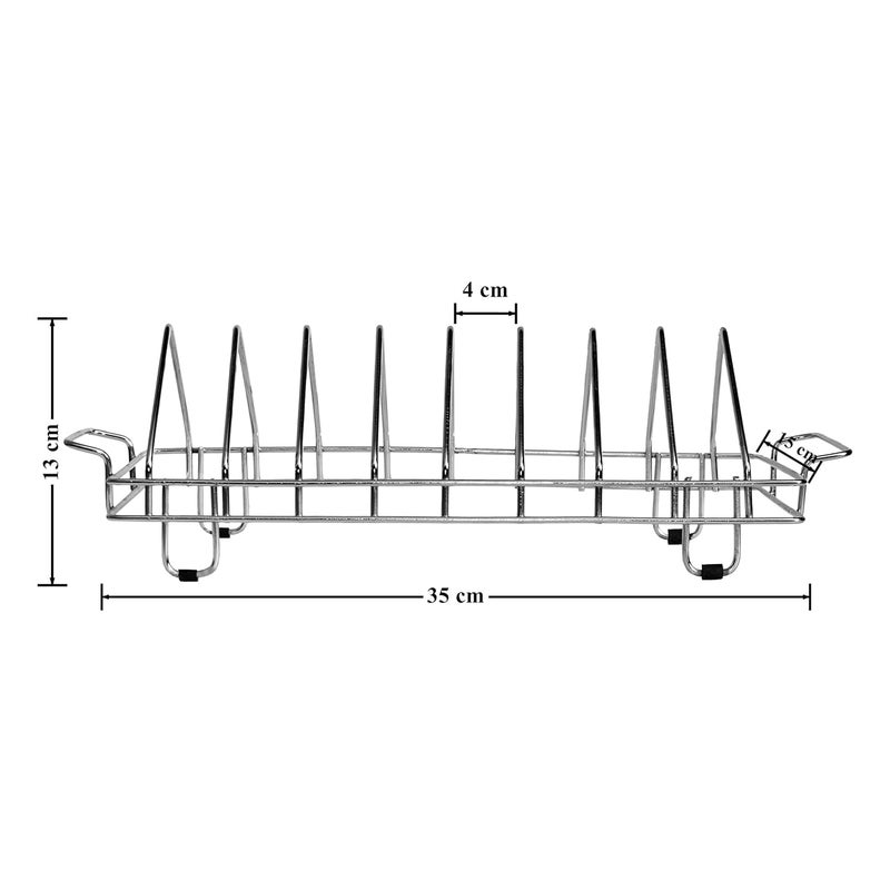 STONE STONE Stainless Steel Plate Rack | Dish Rack | Thali Stand | Plate Stand |Dish Stand | Lid Holder | Plate Fixer | Dish Drainer | Utensil Rack for Kitchen Accessories (8 Plate Storage) - Image 3