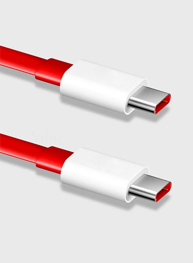 OnePlus Warp Charge Type-C to Type-C Cable – 1.5 Meter, Fast Charging & Data Sync Red - Image 1