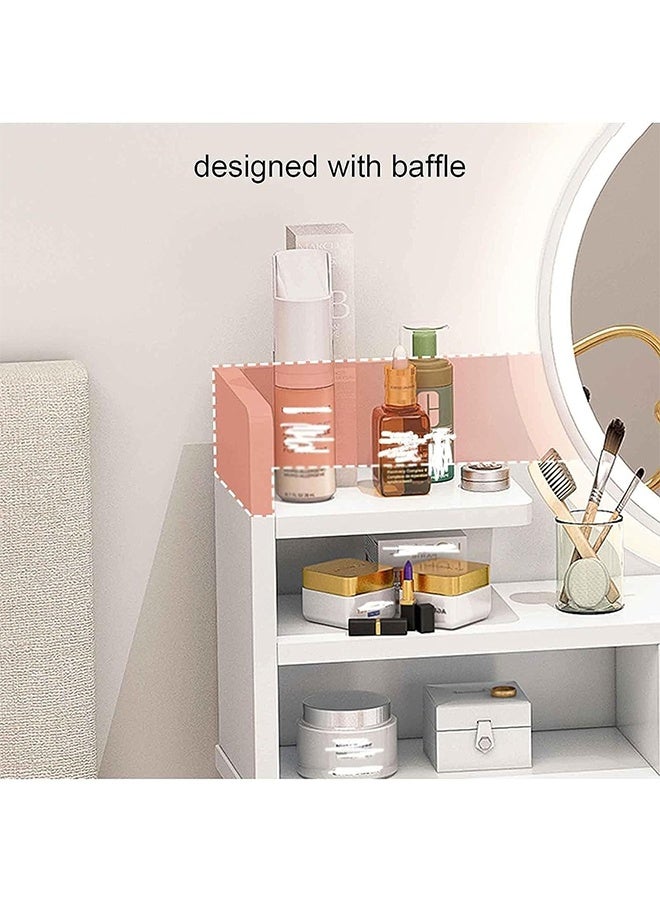 JCB CHIC Dressing Table Vanity Table with  Chair，Makeup Vanity Table with Drawers，Multifunction Modern Design Dressing Table Study Table Large Storage Workstation With Side Cabinet for Bedroom Dressing Room(100*40*135cm) - Image 4