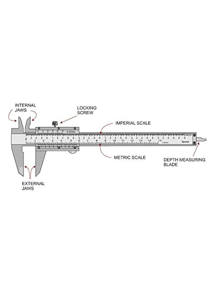 PROMASS Vernier Caliper, 6" Stainless Steel Caliper Measuring Tool, 0-6Inch/0-150mm Manual Micrometer Non Digital Calipers, 0.001"/0.02mm High Precision Durable Slide Caliper  - Image 4