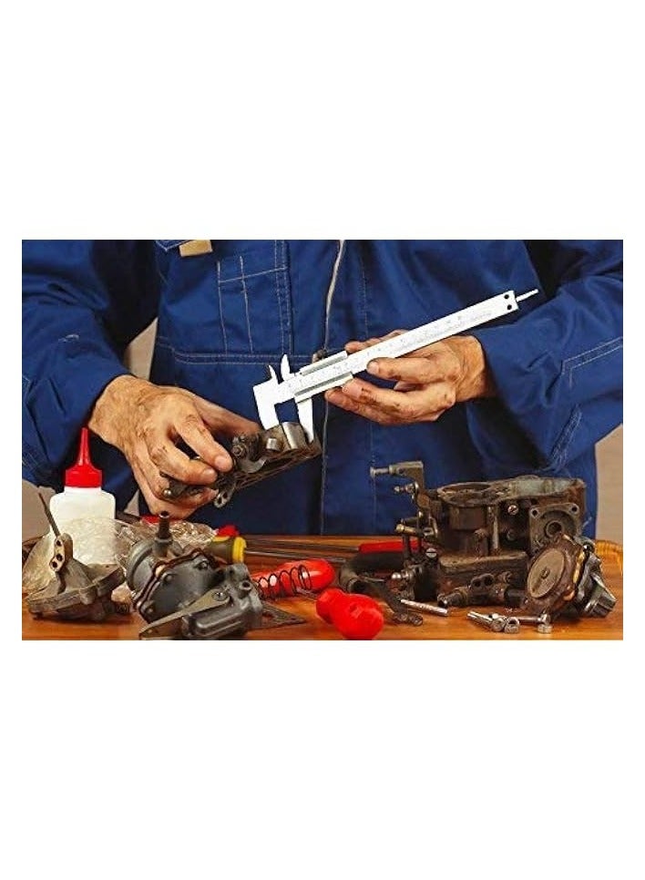 PROMASS Vernier Caliper, 6" Stainless Steel Caliper Measuring Tool, 0-6Inch/0-150mm Manual Micrometer Non Digital Calipers, 0.001"/0.02mm High Precision Durable Slide Caliper  - Image 5