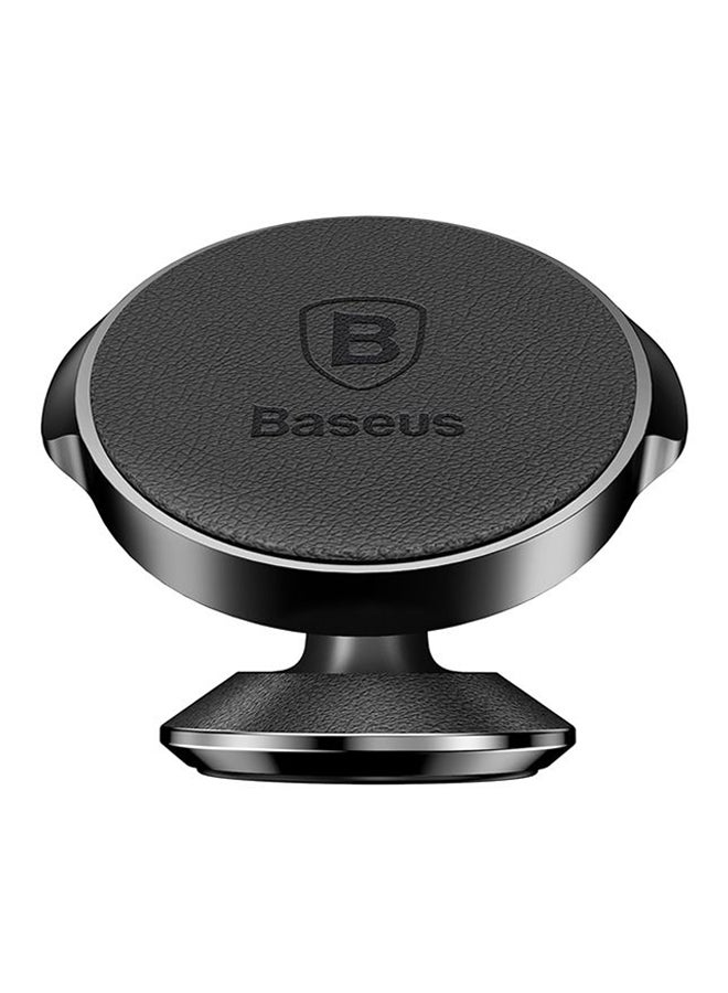 Baseus Magnetic Car Phone Holder Small Ears Series Mobile Mount Suction Bracket For iPhone 13 12 11 X 8 7 Samsung 360 Degree Magnet Stand (Vertical Type Leather) Black/Silver - Image 1