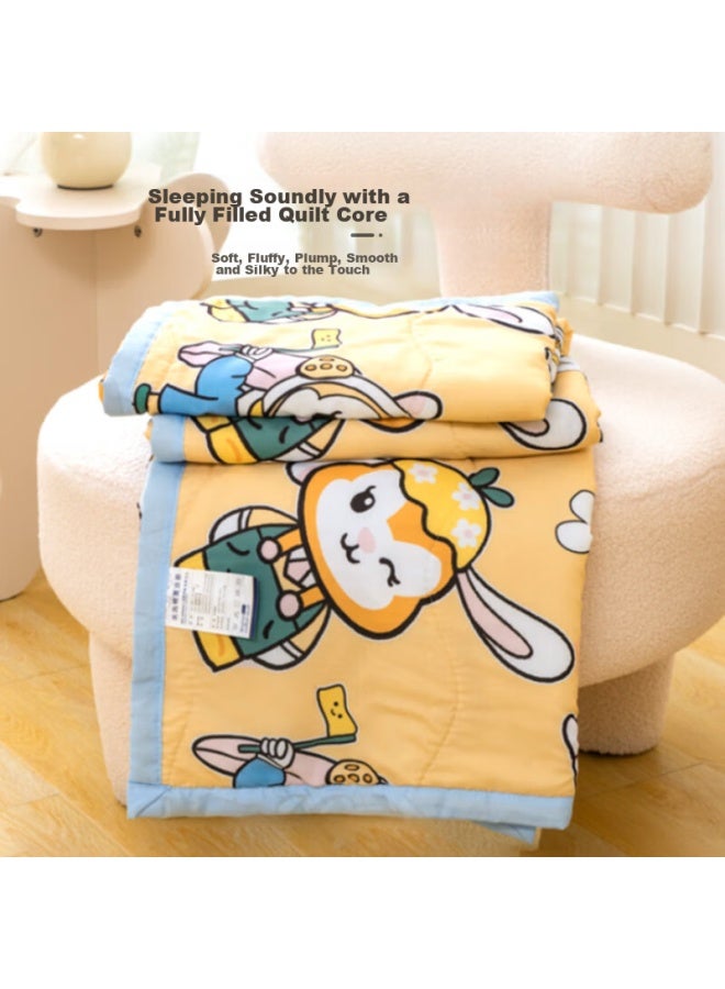 9i9 Baby Quilt, Summer Cool Quilt For Infants, Kindergarten Thin Quilt, Washable Cotton Children's Air Conditioning Quilt, 145*110cm, A35 Rabbit - Image 4