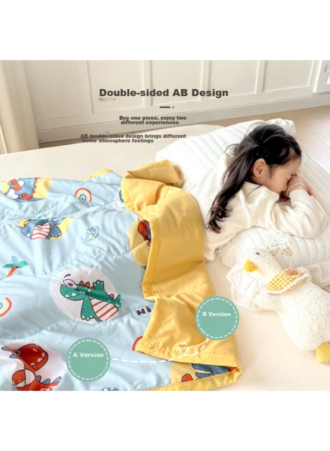 9i9 Baby Quilt, Summer Cool Quilt For Infants, Kindergarten Thin Quilt, Washable Cotton Children's Air Conditioning Quilt, 145*110cm, A35 Rabbit - Image 2