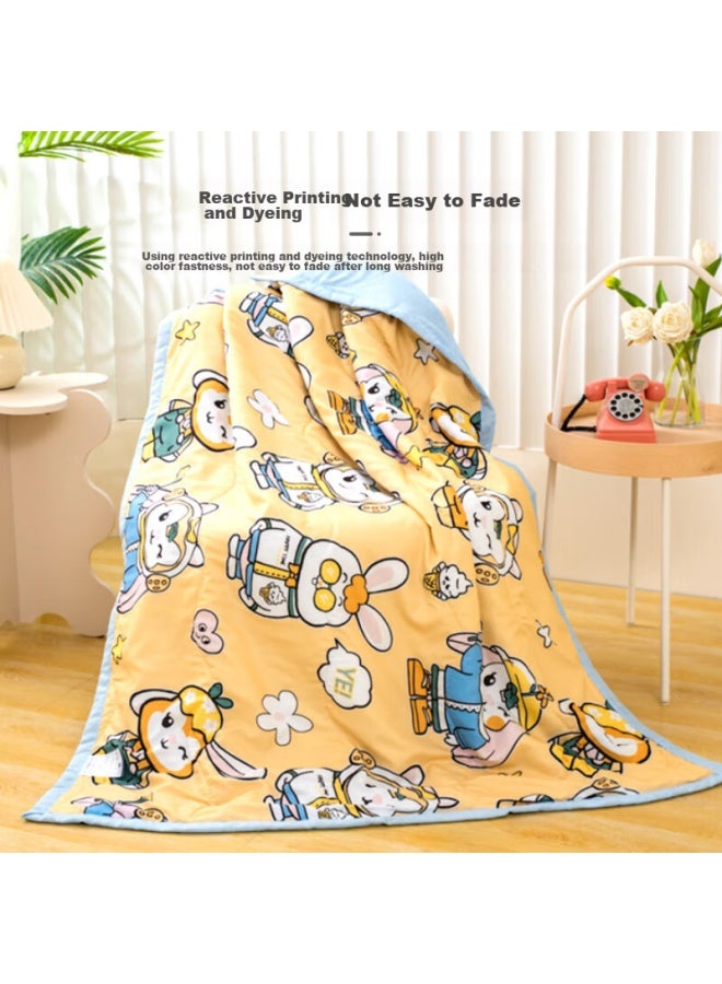 9i9 Baby Quilt, Summer Cool Quilt For Infants, Kindergarten Thin Quilt, Washable Cotton Children's Air Conditioning Quilt, 145*110cm, A35 Rabbit - Image 5