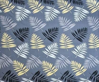 SpangleHomes 100% Soft Glace Cotton King Size Elastic Fitted Bedsheet with 2 Large Pillow Covers (72 x 78 Inches, Grey Leaves) - Image 2