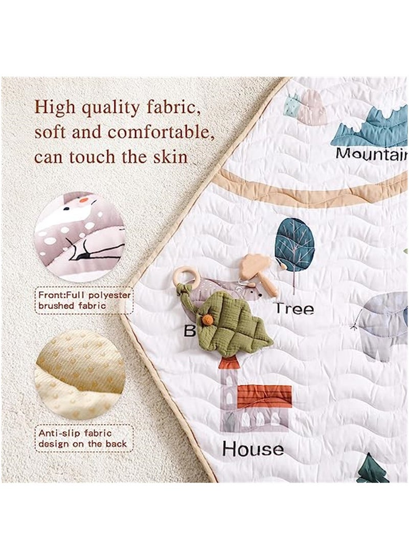 Captaintech - Hexagon Baby Play Mat Non Slip Soft Rug with Adorable Woodland Animals Perfect for Nursery and Play Areas - Image 1