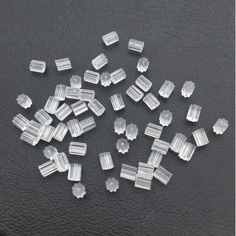 NEoogod Silicone Earring Backs, 200PCS Soft Clear Rubber Earring Backs Replacements for Droopy Ears/Studs/Heavy Earring,Hypoallergenic - Image 1