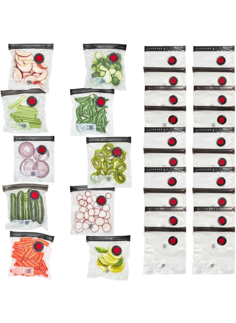 Zwilling ZWILLING Fresh  Save Set 30pc Vacuum Sealer Bag for Food 12 Gallon Sous Vide Bag Reusable Food Storage Bag for Meal Prep Reusable Snack Bags Dishwasher Safe Small Clear  - Image 1