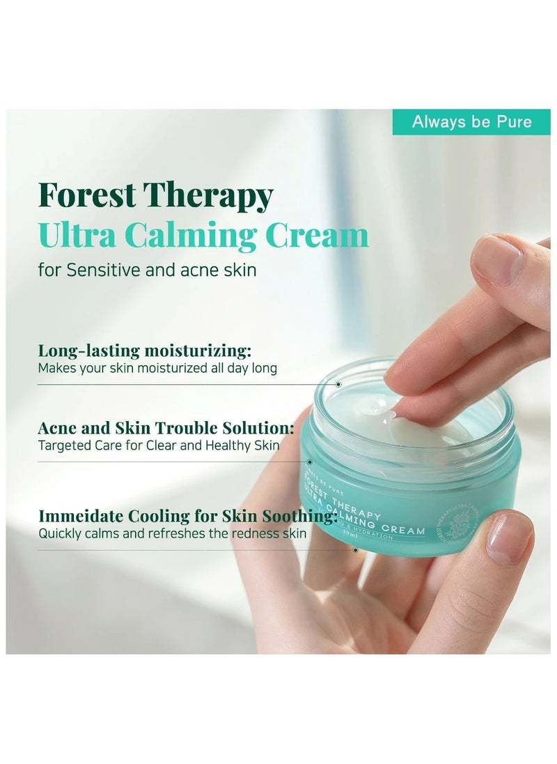 Always be Pure Forest Therapy Ultra Calming Cream - Moisturizer, Soothing Cream for Sensitive Skinㅣ Trouble care, Acne, Acne prone skin, Relief of redness, Hydratingㅣ Korean Skincare (30ml)  - Image 2