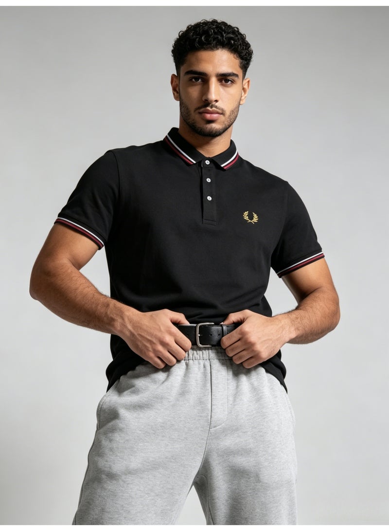 فريد بيري FRED PERRY retro striped Polo shirt men's summer beaded cotton lapel short sleeve business casual breathable top - Image 2