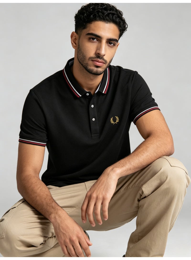 فريد بيري FRED PERRY retro striped Polo shirt men's summer beaded cotton lapel short sleeve business casual breathable top - Image 5