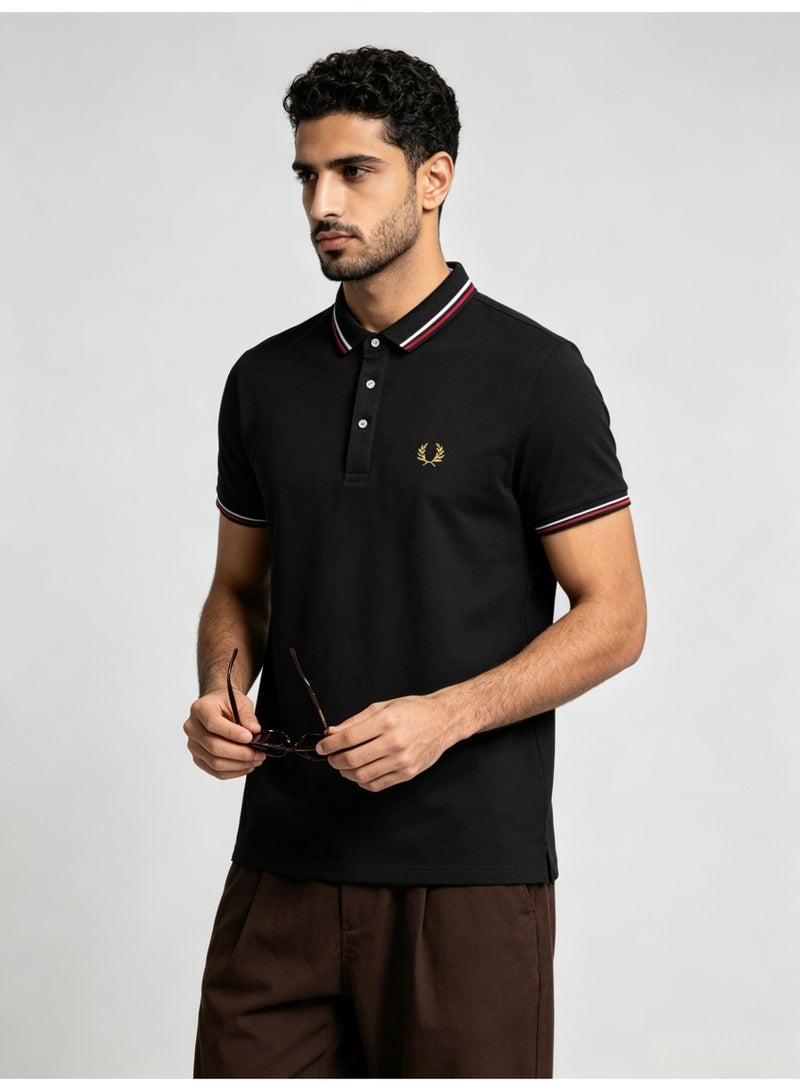 فريد بيري FRED PERRY retro striped Polo shirt men's summer beaded cotton lapel short sleeve business casual breathable top - Image 4
