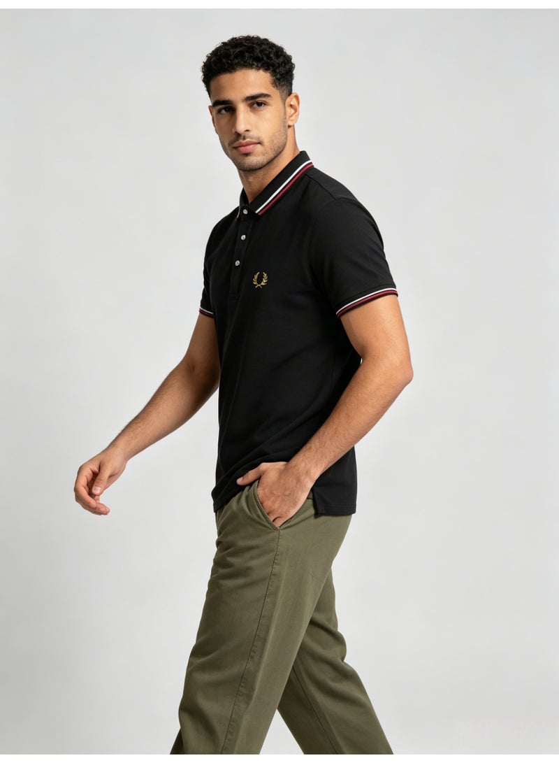 فريد بيري FRED PERRY retro striped Polo shirt men's summer beaded cotton lapel short sleeve business casual breathable top - Image 3