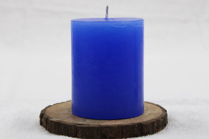 atorakushon® Paraffin Wax Smokeless Scented 2.5"X3" Tall Pillar Candle for Any Decoration Pack of 2 (Blue) - Image 3