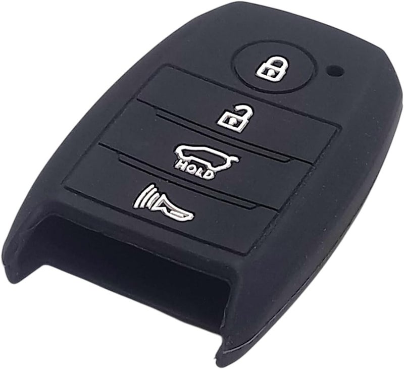 LOKEYBOY Silicone Car Key Case Cover for Kia Logo Black Soft Rubber Key Fob Cover (Optima - Forte - Sorento - Rio)