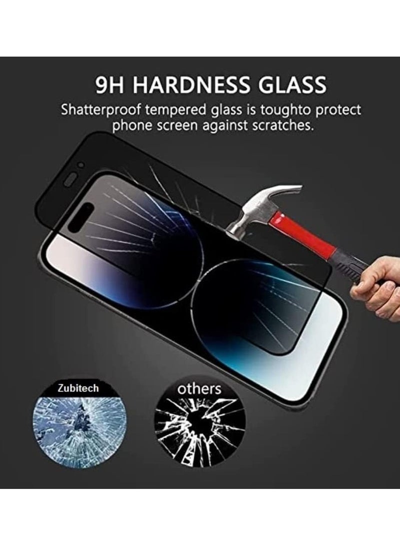 إلترازون واقي شاشة للخصوصية لهاتف iPhone 14 Pro Max مضاد للتجسس من الزجاج المقسى صلابة 9H مقاوم للخدش وخالي من الفقاعات ومضاد للتجسس واقي شاشة من الزجاج المقوى لهاتف iPhone 14 Pro Max Privacy - Image 3