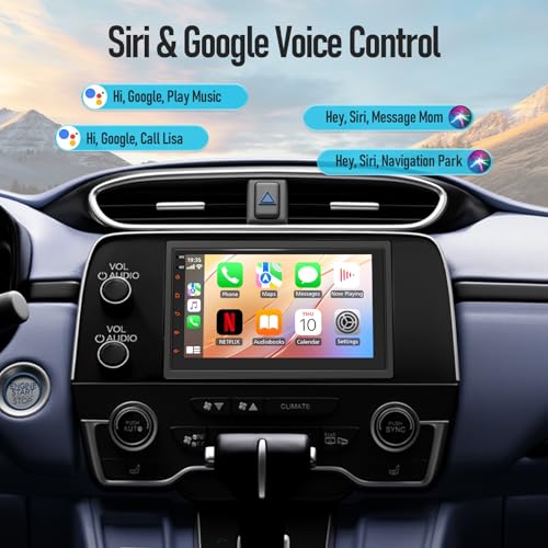 Haudio 7" Double Din Car Stereo with Wireless Apple CarPlay & Android Auto, Touchscreen Car Radio with Bluetooth 4.1, Mirror Link, GPS Navigation, WiFi, Voice Control, 2+32GB, FM Radio - No Camera - Image 4