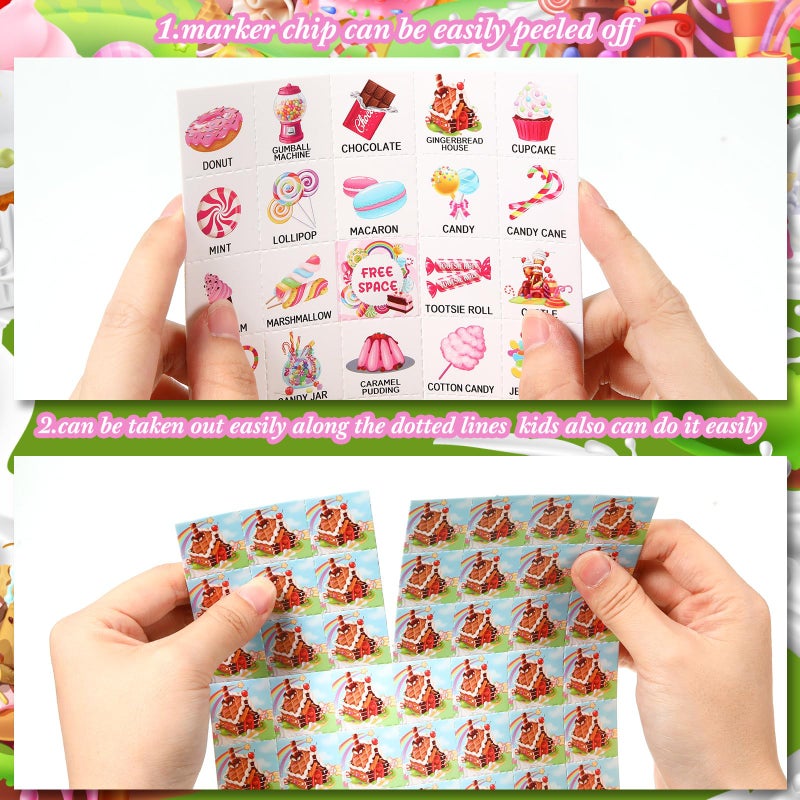 Shappy 35 Pieces Candy Bingo Games 24 Players Candy Party Favors Ice Cream Donut Lollipop Bingo Cards for Sweet Birthday Holiday Party Games Gifts Supplies - Image 3