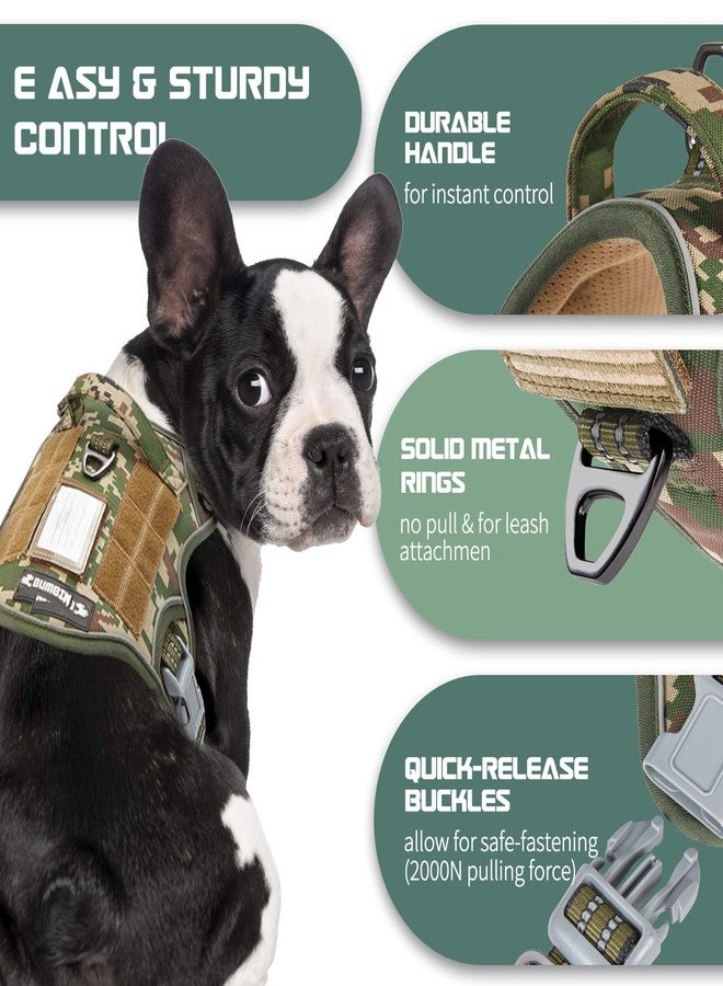 BUMBIN Tactical Dog Harness for Medium Dogs No Pull, Famous TIK Tok No Pull Dog Harness, Fit Smart Reflective Pet Walking Harness for Training, Adjustable Dog Vest Harness with Handle Forest Camo M - Image 4