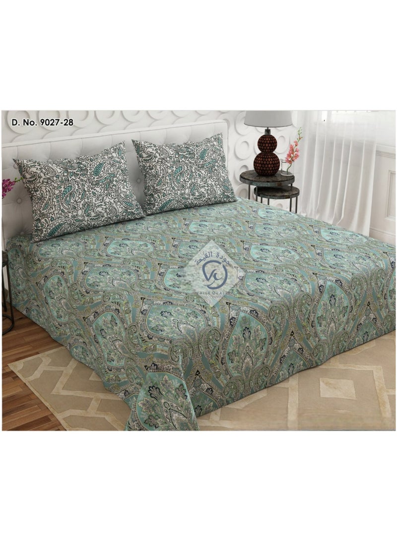 Double Bed sheet Set King Size- Cotton Bedsheet Printed with Pillow Covers