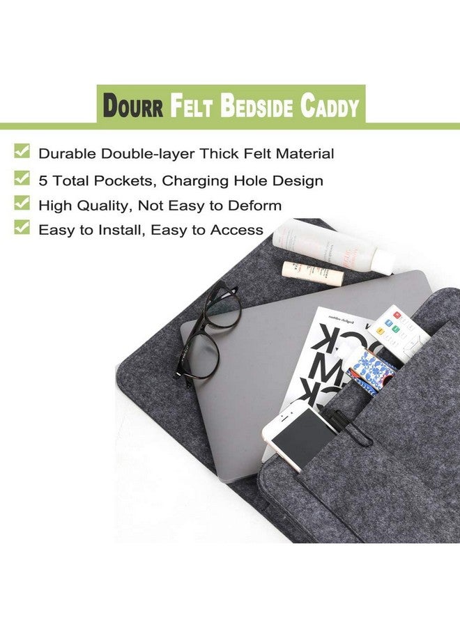 GREENSHEEP Acrylic Bedside Caddy Essentials Pocket Hanging Storage Organizer, Sofa Side Hanger Holder Bag For Dorm, Tv Remote Control, Phones, Magazines, Tablets, Dark Grey, Bag Organisers - Image 3