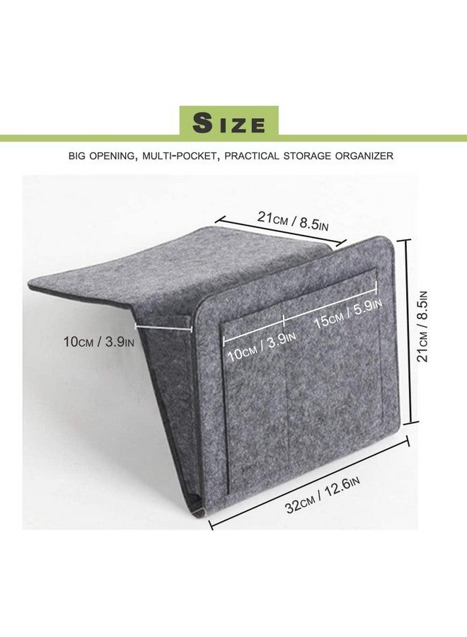 GREENSHEEP Acrylic Bedside Caddy Essentials Pocket Hanging Storage Organizer, Sofa Side Hanger Holder Bag For Dorm, Tv Remote Control, Phones, Magazines, Tablets, Dark Grey, Bag Organisers - Image 2