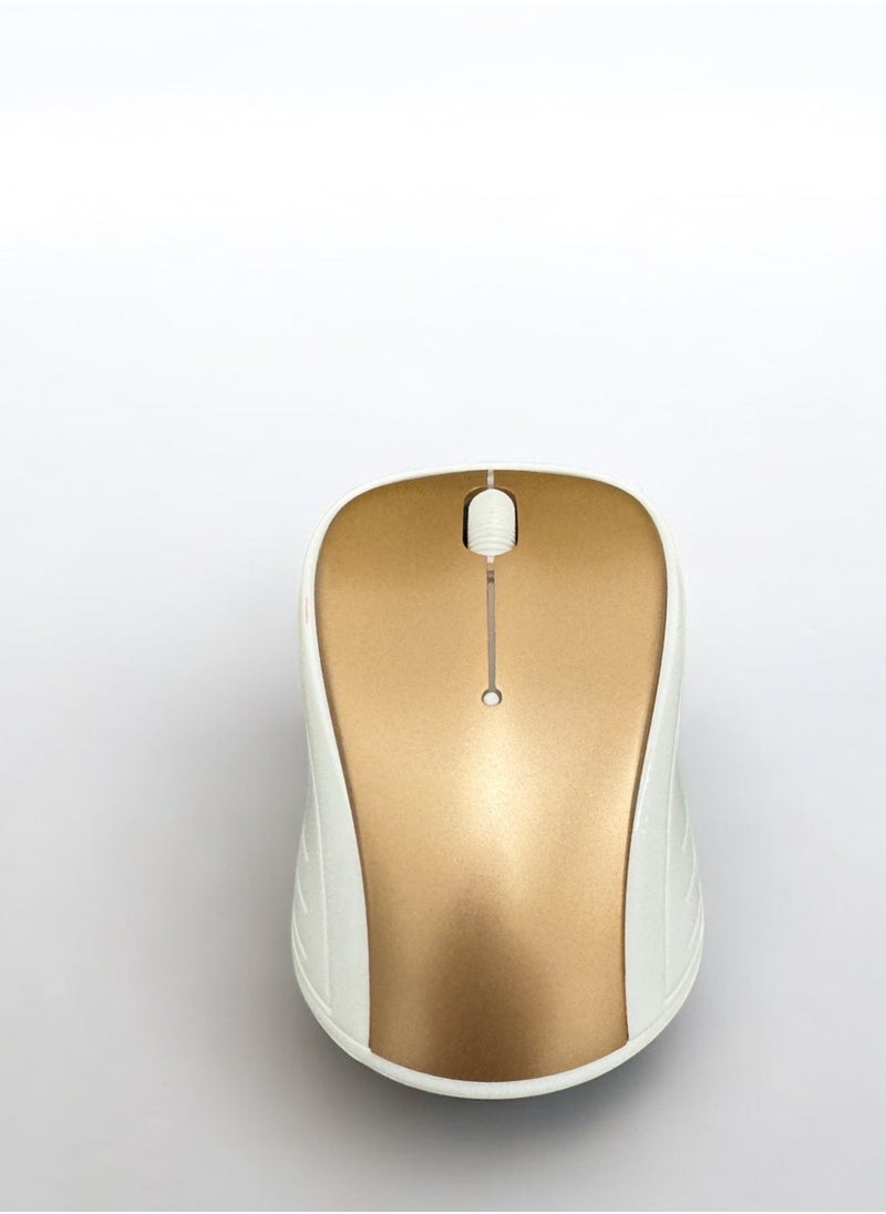 Office Gift Set for Staff or Friends with Thermal Bottle Wireless Mouse Notebook Pen and Card Holder in Gold Finish