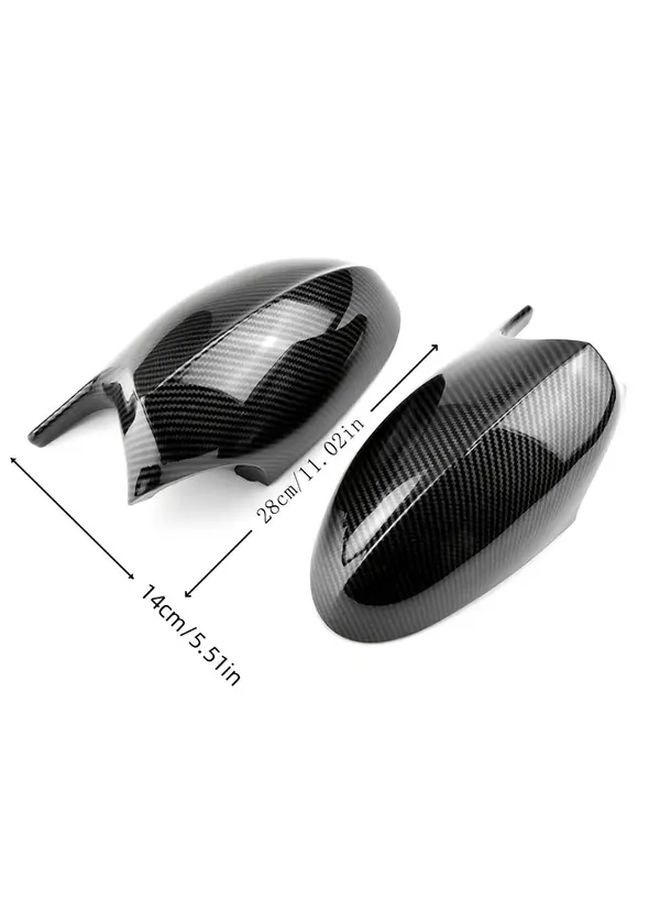 Exterior Mirrors For BMW Old Models 1 Series E81 2005-2009 E87 2004-2006 E82 E88 2007-2009 3 Series E90 E91 2005-2007 E92 E93 2006-2009 Bull Horn Rearview Mirror Shell Carbon Pattern Black - Image 2