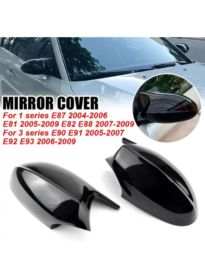 Exterior Mirrors For BMW Old Models 1 Series E81 2005-2009 E87 2004-2006 E82 E88 2007-2009 3 Series E90 E91 2005-2007 E92 E93 2006-2009 Bull Horn Rearview Mirror Shell Carbon Pattern Black - Image 3