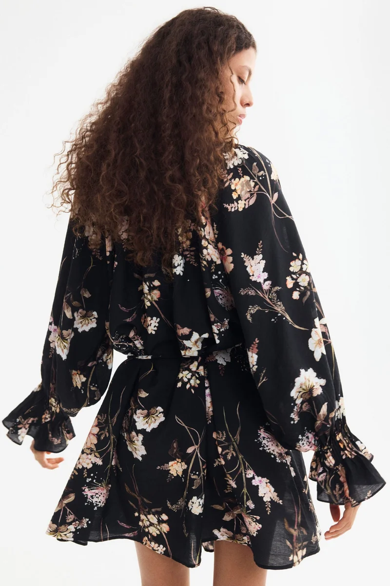 Tie-belt tunic dress
