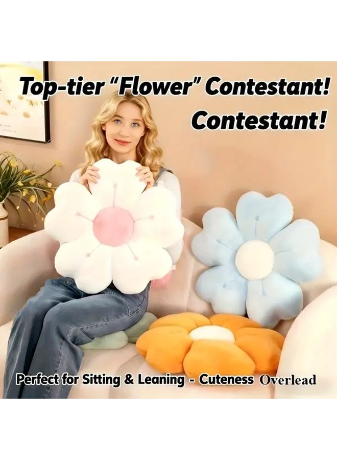 Green Soft Plush Daisy Throw Pillow 50cm Floral Cushion for Sofa Bed Chair Decor - Image 2