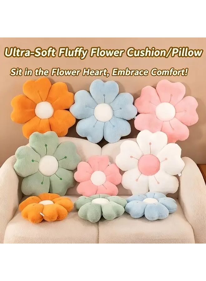 Green Soft Plush Daisy Throw Pillow 50cm Floral Cushion for Sofa Bed Chair Decor - Image 3