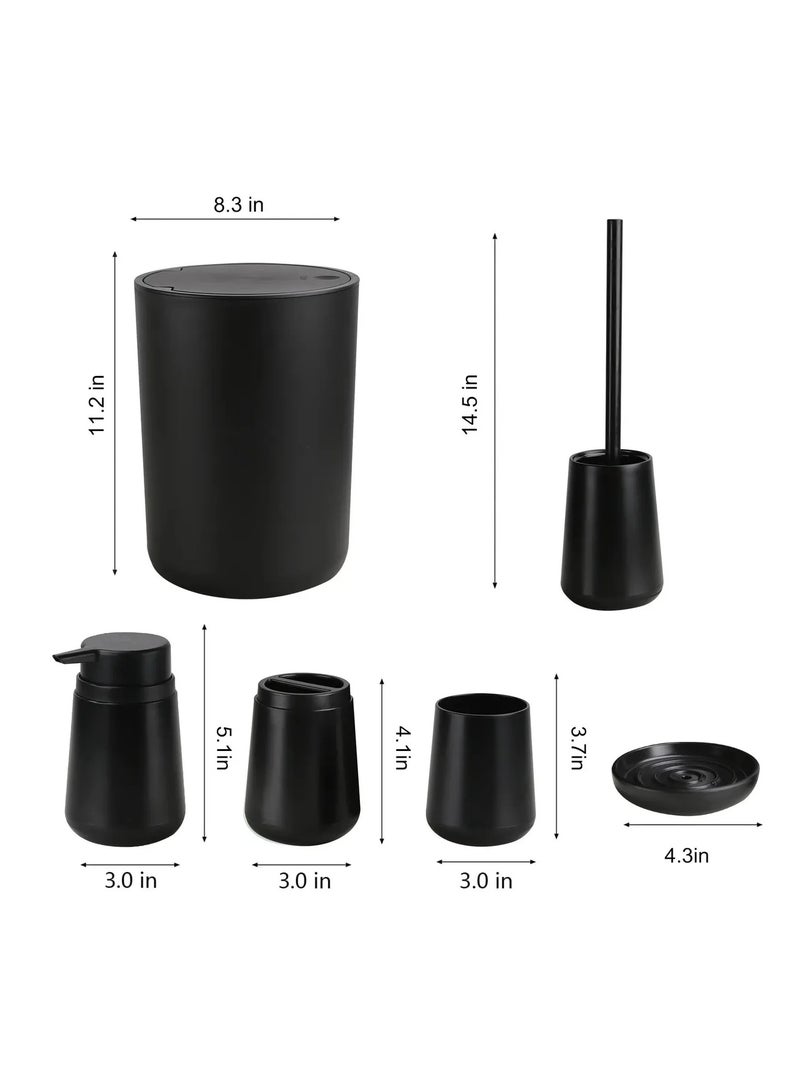 ليفينج طقم حمام بلاستيك مكون من 6 قطع – تصميم دائري أنيق - Image 2