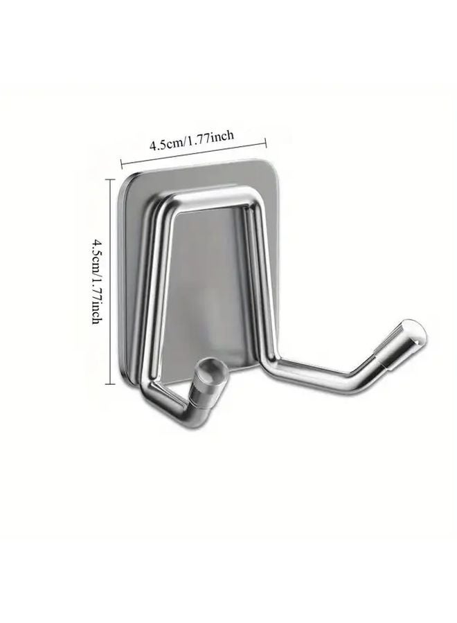 2Pcs Black No Drill Adhesive Wall Hooks Heavy Duty Removable Kitchen Bathroom - Image 5
