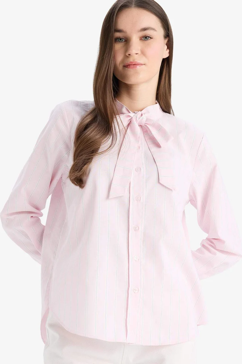 DeFacto Relax Fit Bowtie Long Sleeve Tunic