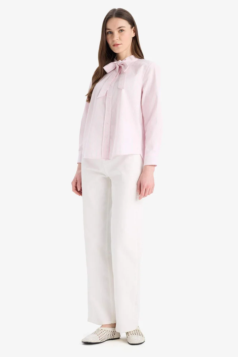 DeFacto Relax Fit Bowtie Long Sleeve Tunic