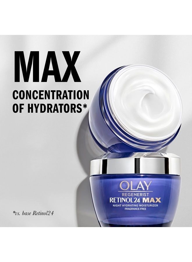 Olay Regenerist Retinol 24 Max Moisturizer, Retinol 24 Max Hydrating Night Face Cream, Fragrance-Free Non Greasy Feeling 1.7 oz, Includes Olay Whip Travel Size for Dry Skin - Image 2