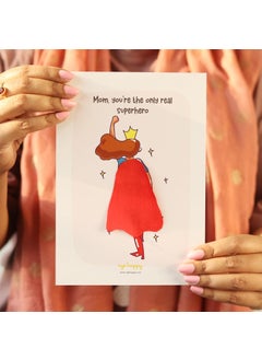 Oye Happy Oye Happy - Super Mom Cape Card - Cute Greeting Card for Mom - A5 Size - Real Superhero Theme  - Image 2