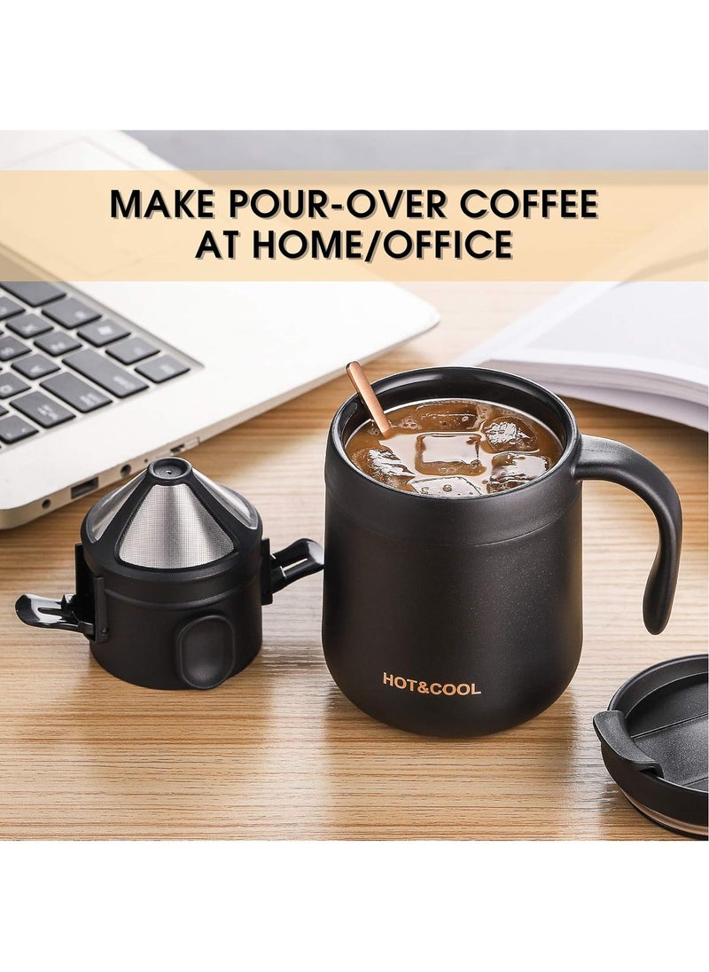 16oz Camping Coffee Maker Pour Over Coffee Maker Set，Camp Pour Over Set，Portable Coffee Kit for Travel, Camping, Offices, Backpacking