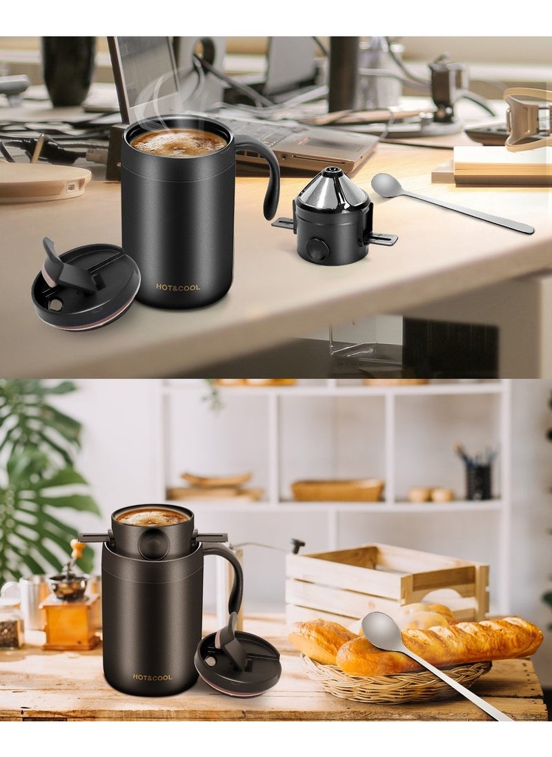 16oz Camping Coffee Maker Pour Over Coffee Maker Set，Camp Pour Over Set，Portable Coffee Kit for Travel, Camping, Offices, Backpacking