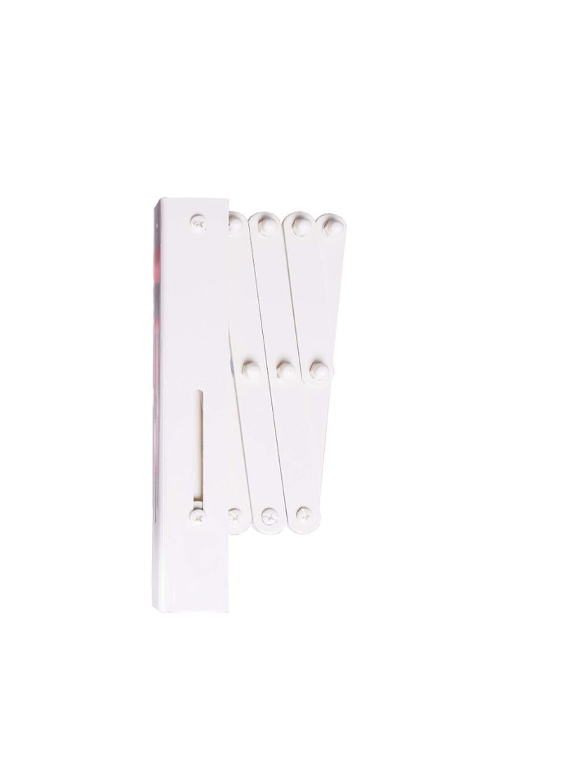 منشر تجفيف الغسيل بحامل يُثبت على الحائط  رف تجفيف الملابس القابل للتوسيع على الحائط مقاس ١٠٠ سم - شماعة غسيل معدنية قابلة للطي موفرة للمساحة - متينة وقابلة للتعديل للاستخدام الداخلي والخارجي - Image 1