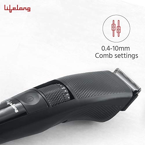Lifelong Beard Trimmer for Men | Quick Charge (2 Hours) | Runtime: 60 Mins | 20 Length Settings | Cordless | USB Charging | 1 Year Warranty (LLPCM07) - Black - Image 3