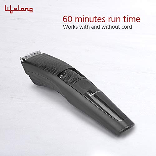 Lifelong Beard Trimmer for Men | Quick Charge (2 Hours) | Runtime: 60 Mins | 20 Length Settings | Cordless | USB Charging | 1 Year Warranty (LLPCM07) - Black - Image 4
