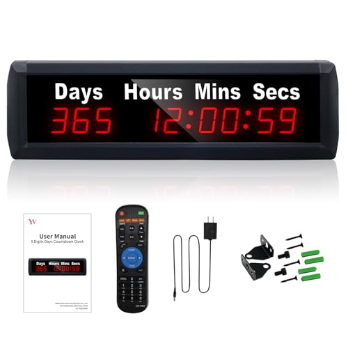 YZ Digital 999 Days Countdown Timer, Count Up/Count Down Clock with Remote, 12/24 Hour Real Time, Event Countdown Clock Large Display, Countdown Calendar for Retirement/Pregnancy/Birthday/Christmas - Image 1