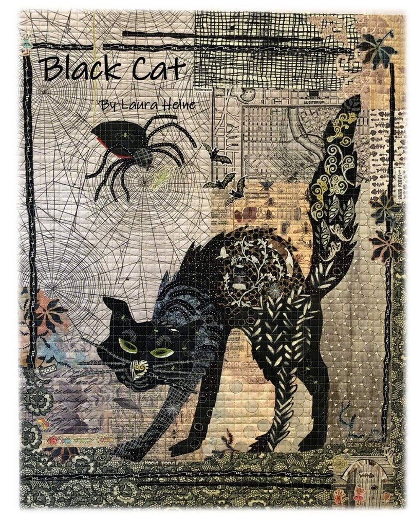 Fiberworks Black Cat Halloween Fiberworks Laura Heine Fused Art Quilt Pattern - Image 5