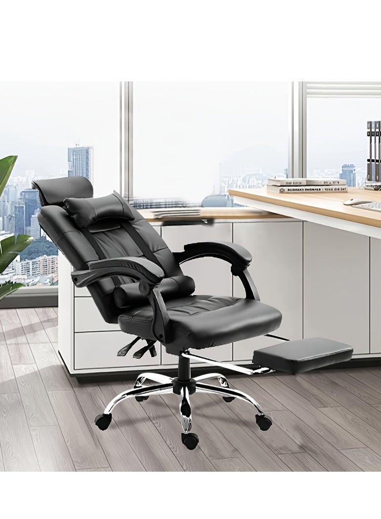 ZUIHAO High Back Executive Office Chair- Ergonomic Home Computer Desk Leather Chair Adjustable Height Reclining Swivel Chair with Footrest - Image 1