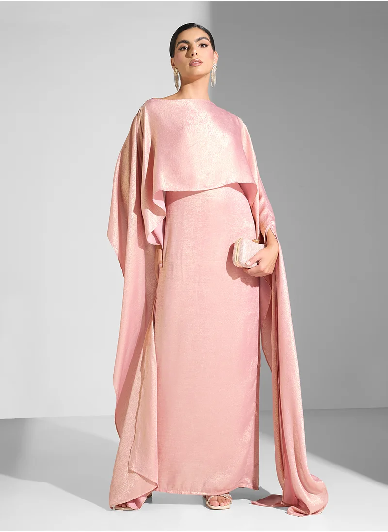 Golden Apple Asymmetric  Maxi Long Sleeves Dress